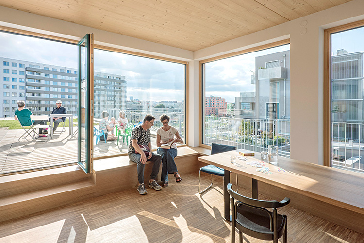 Gleis 21 Architektur Holzhaus Gemeinschaftsflächen